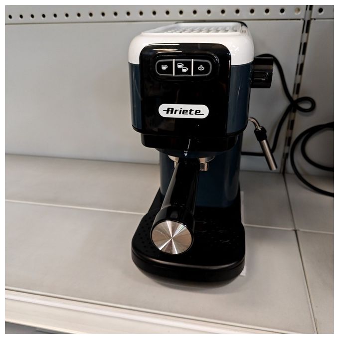 [ComeNuovo] Ariete 1399-11 Macchina Caffe' Cialde e Caffé Macinato in Polvere Espresso Manuale con Erogatore di Vapore 2 Tazze colore Snow White