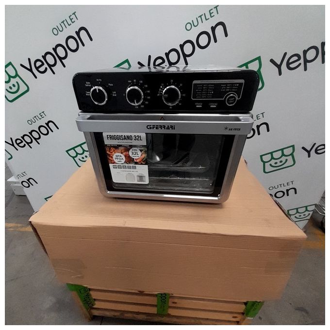 [ComeNuovo] G3 Ferrari G10221 Forno Air Fryer Multifunzione 32 L, 2000 W, 5 Programmi di Cottura, 6 Resistenze, Temperatura Regolabile fino a 230 °C, Display con Timer, Accessori Inox Senza BPA-PFOA, Nero-Argento
