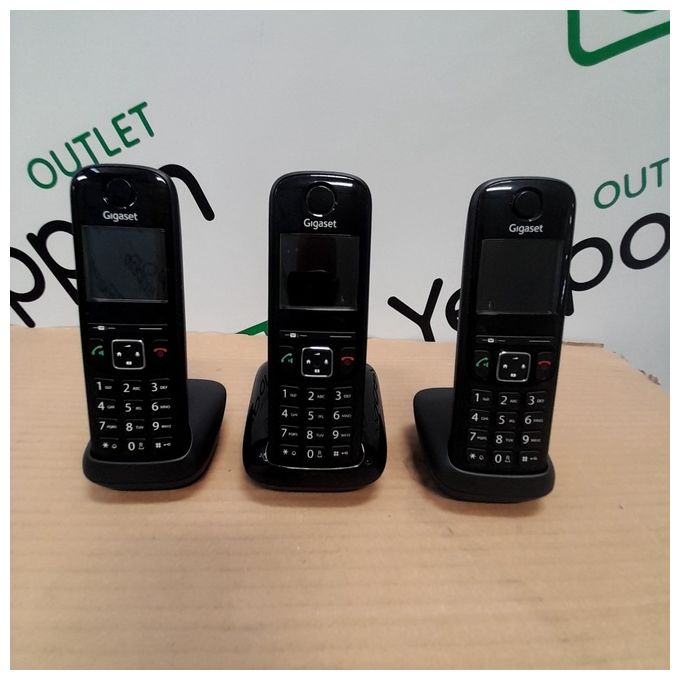 [ComeNuovo] Gigaset AS690 Trio Tris Cordless Display 2'' Vivavoce Rubrica Nero