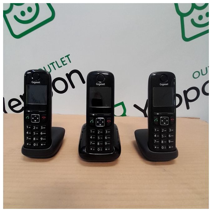 [ComeNuovo] Gigaset AS690 Trio Tris Cordless Display 2'' Vivavoce Rubrica Nero