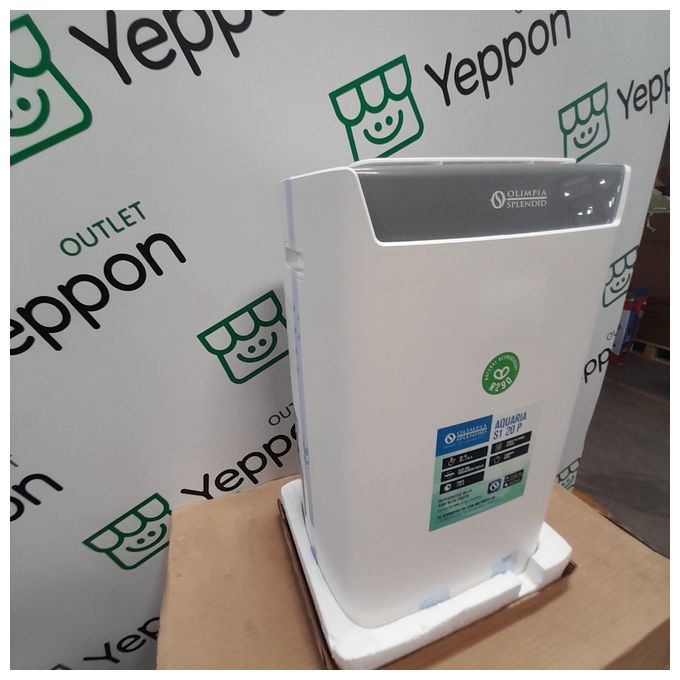 [ComeNuovo] Olimpia Splendid 02064 Aquaria S1 20 P Deumidificatore 20 L-24h 90 m³ Tripla Filtrazione HEPA Wi-Fi 38 dB colore Bianco