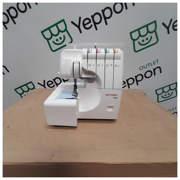 [ComeNuovo] Gritzner 788 Serie Overlock Macchina da Cucire Overlock 2-3-4 Fili Trasporto Differenziale Braccio Libero 1300 punti-min colore Bianco