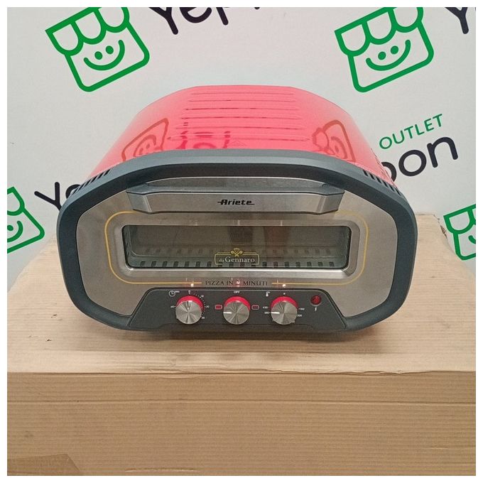 [ComeNuovo] Ariete 3901 Da Gennaro Forno per Pizza 2200W 430°C Pietra Refrattaria Timer 60 min colore Rosso