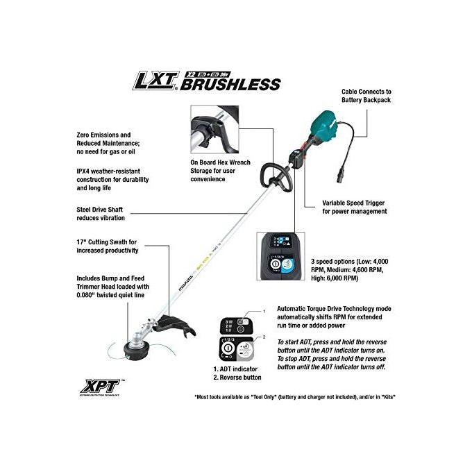 Makita Ur201Cz Decespugliatore 36V - Bl (Batteria Non Inclusa)