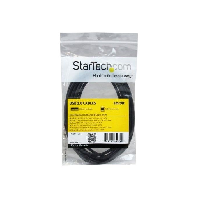 StarTech Cavo USB 2.0 A a B con angolare sinistro 3 m - M-M