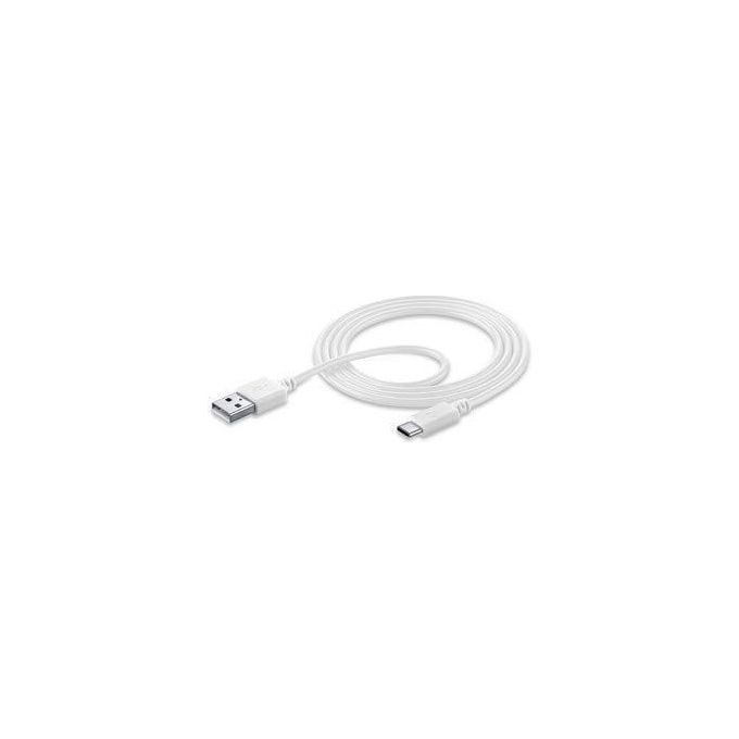Cellularline cavo USB to USB-C per ricarica e trasferimento dati 1,2mt colore bianco ideale per smartphone e dispositivi portatili