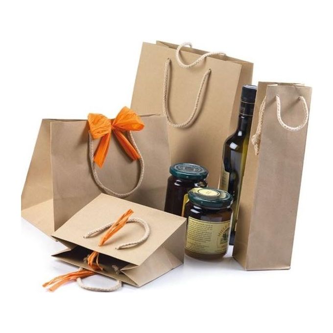 Piennepi Confezione 12 Shopper Kraft Avana 10x12x6,5cm