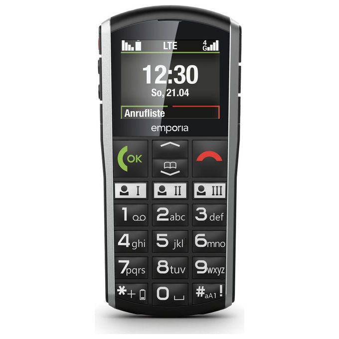 Emporia V27.LTE.V4.BK.01 SIMPLICITY-LTE Telefono di livello base 4G Bluetooth NFC 5,08 cm (2'') Risoluzione 220 x 176 Pixel colore Nero, Argento