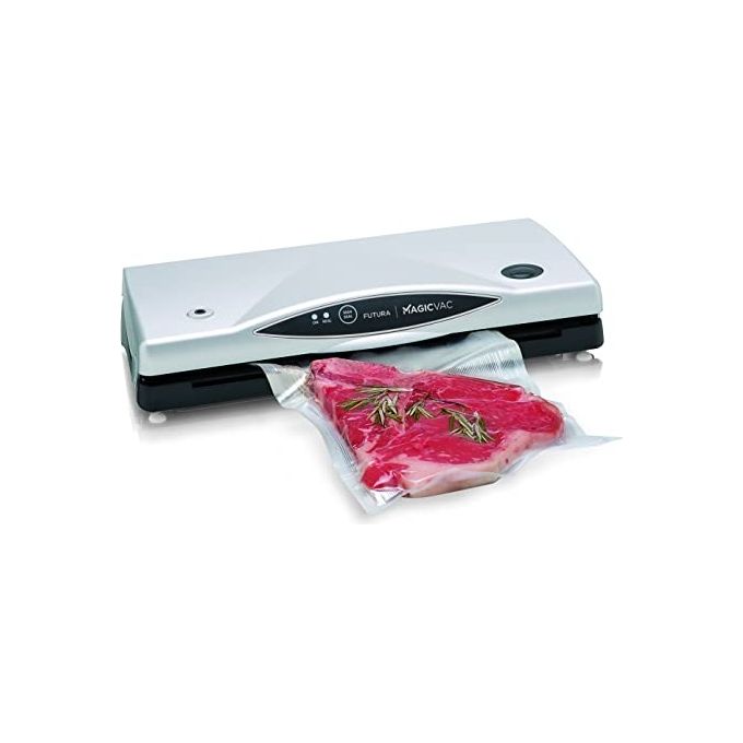 Magic Vac Futura Macchina Sottovuoto Alimenti Multifunzione Ideale per Sacchetti Sottovuoto e Contenitori con Kit Sottovuoto Alimenti Tecnologia Brevettata Made in Italy Silver-Nera Single