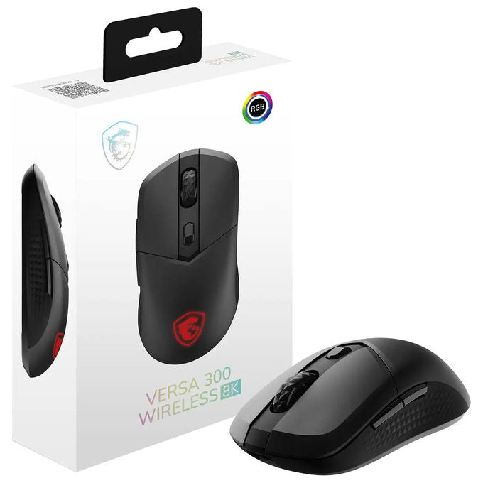 MSI VERSA 300 WIRELESS 8K Mouse Gaming Wireless 8000 Hz 26000 DPI RGB Ambidestro colore Nero