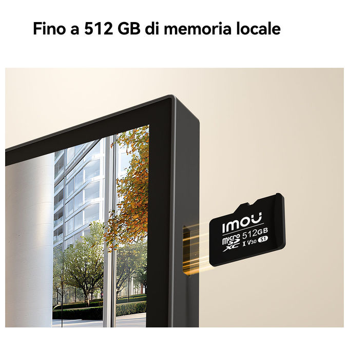 Imou VO1-5M0R-VH1-7A0S Videocitofono Smart Wi-Fi 6 Monitor 7'' Risoluzione 5MP QHD Campo Visivo 125° Audio Bidirezionale Memoria Fino a 512GB colore Nero