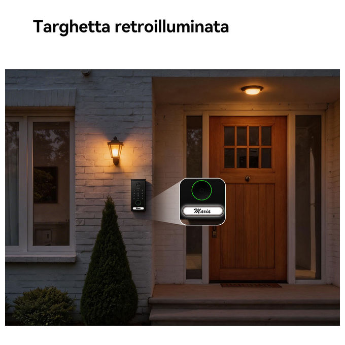 Imou VO1-5M0R-VH1-7A0S Videocitofono Smart Wi-Fi 6 Monitor 7'' Risoluzione 5MP QHD Campo Visivo 125° Audio Bidirezionale Memoria Fino a 512GB colore Nero