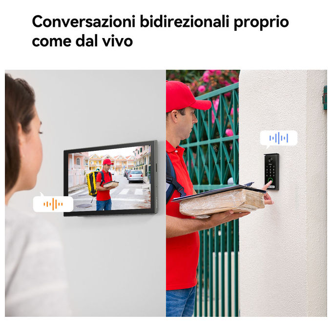 Imou VO1-5M0R-VH1-7A0S Videocitofono Smart Wi-Fi 6 Monitor 7'' Risoluzione 5MP QHD Campo Visivo 125° Audio Bidirezionale Memoria Fino a 512GB colore Nero