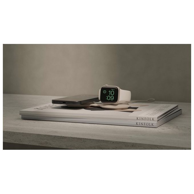 Native Union VOY-2IN1-WL-SAN Voyage 2-In-1 Caricatore Wireless Qi2 per Smartphone con Supporto MagSafe 2 Dispositivi Connessi Grigio chiaro