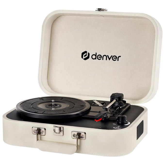 Denver VPL-130 Tocadiscos Retro con Amplificatore Integrato e Connessione PC Registrazione USB 33 45 78 rpm colore Nero