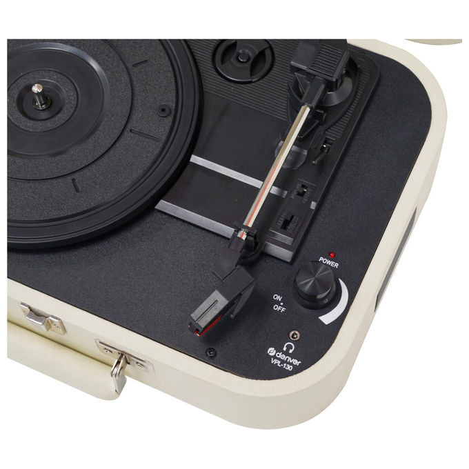 Denver VPL-130 Tocadiscos Retro con Amplificatore Integrato e Connessione PC Registrazione USB 33 45 78 rpm colore Nero