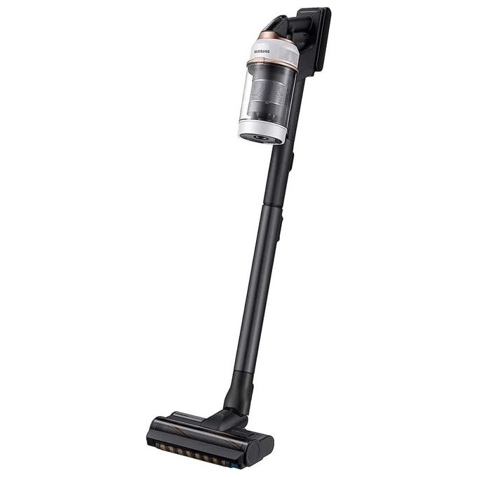 Samsung BESPOKE Jet Plus Upright – Scopa elettrica senza filo, potenza 580 W, autonomia fino a 60 min, tecnologia ciclone + motore digitale, Colore Bianco-Nero