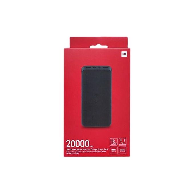 Xiaomi VXN4304GL Redmi Power Bank 20000 mAh 18W Fast Charge 2 Porte USB-A Ingresso Micro-USB USB-C colore Nero