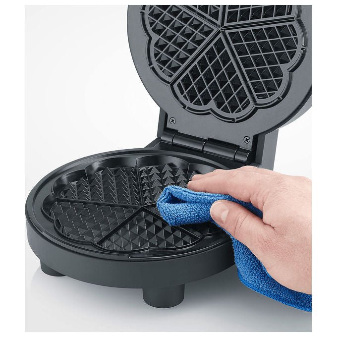 Severin WA2116 Waffeleisen Potenza 1000 W Materiale Acciaio inossidabile Regolazione Temperatura Indicatore di Prontezza Design Compatto colore Nero
