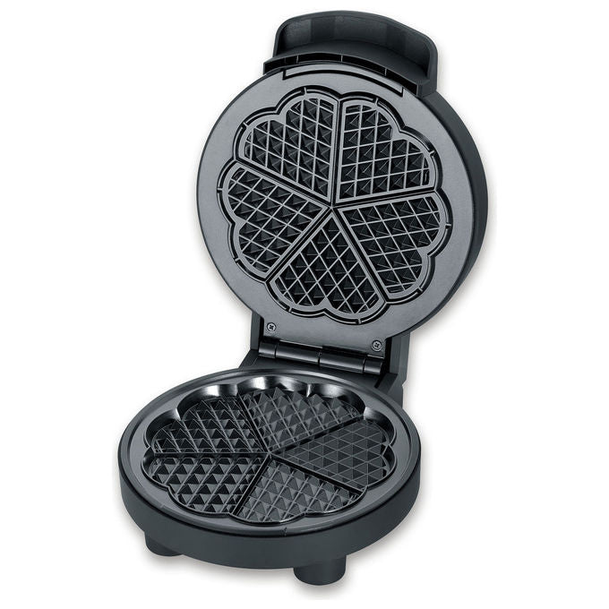 Severin WA2116 Waffeleisen Potenza 1000 W Materiale Acciaio inossidabile Regolazione Temperatura Indicatore di Prontezza Design Compatto colore Nero