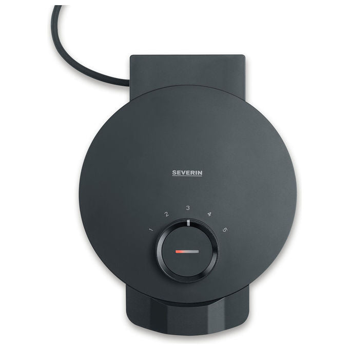 Severin WA2116 Waffeleisen Potenza 1000 W Materiale Acciaio inossidabile Regolazione Temperatura Indicatore di Prontezza Design Compatto colore Nero