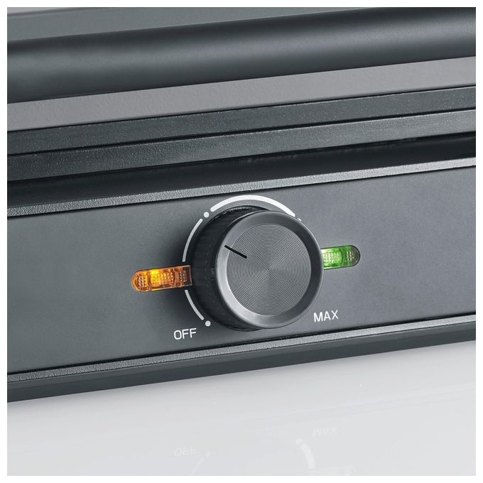 Severin WA 2125 Piastra per Waffle 2 Waffle 1600 W Rivestimento Antiaderente Termostato Regolabile Colore Antracite Nero