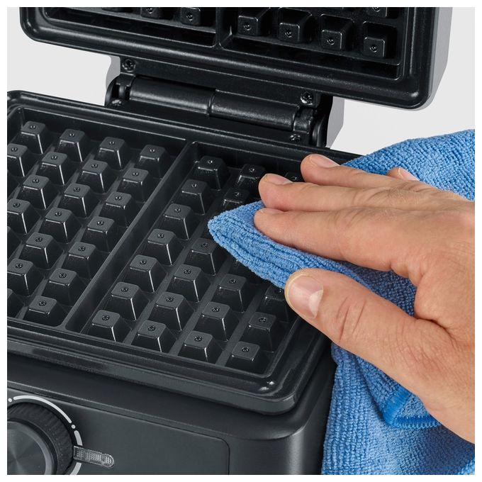 Severin WA 2125 Piastra per Waffle 2 Waffle 1600 W Rivestimento Antiaderente Termostato Regolabile Colore Antracite Nero