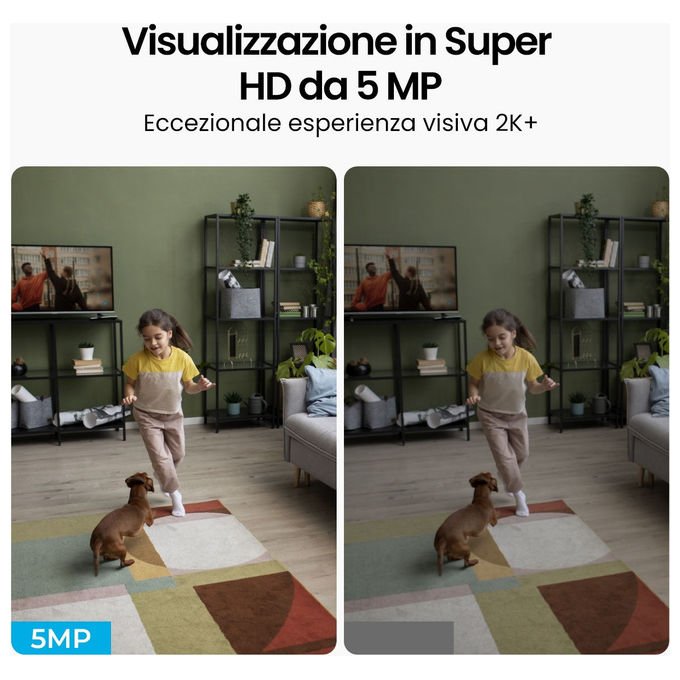 Reolink E331 telecamera IP Wi-Fi 2K per interni, pan tilt motorizzato, 5 MP, visione notturna, audio bidirezionale, microSD