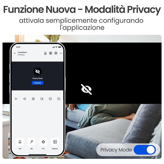 Reolink E331 telecamera IP Wi-Fi 2K per interni, pan tilt motorizzato, 5 MP, visione notturna, audio bidirezionale, microSD