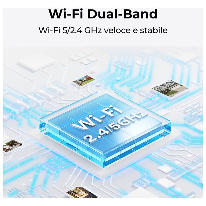 Reolink E331 telecamera IP Wi-Fi 2K per interni, pan tilt motorizzato, 5 MP, visione notturna, audio bidirezionale, microSD