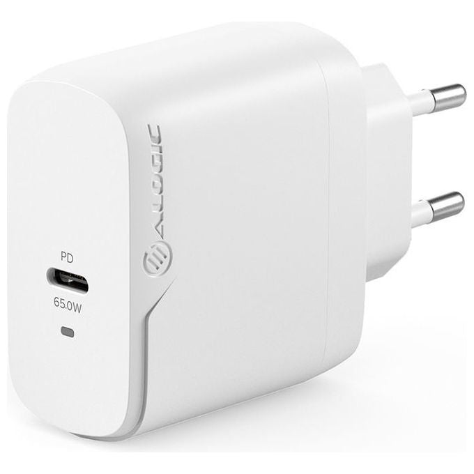 Alogic WCG1X65-EU 1X65 Caricatore 65W USB-C con Tecnologia GaN 2 m colore Bianco