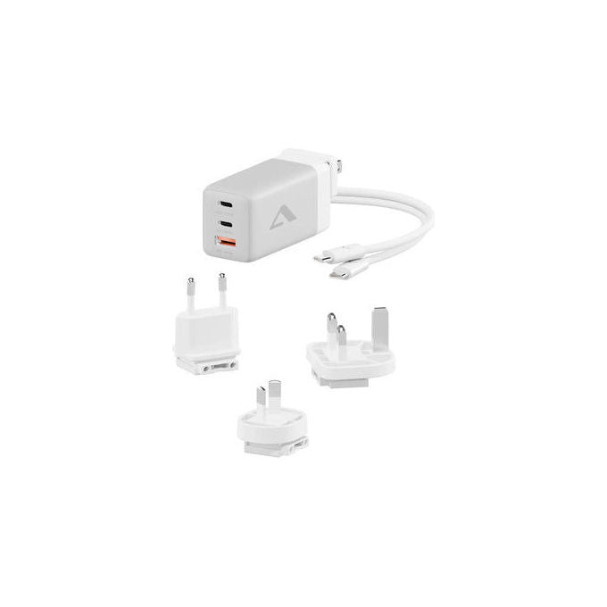 Alogic WCM3X67G Caricatore da Viaggio 67 W con USB C e USB A 2x USB-C 1x USB-A colore Grigio Bianco