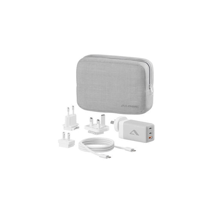 Alogic WCM3X67G Caricatore da Viaggio 67 W con USB C e USB A 2x USB-C 1x USB-A colore Grigio Bianco