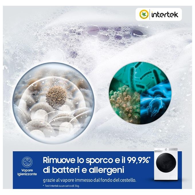 Samsung WD90T734ABH Lavasciuga AI Control UltraWash Ecolavaggio Ecodosatore Classe energetica E (B) Capacita' di carico 9-6 Kg Centrifuga 1400 giri Motore Digital Inverter Vapore Igenizzante