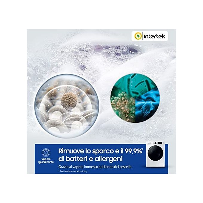 Samsung WD90TA046BE Lavasciuga Serie5000T Crystal Clean AirWash Ecolavaggio Classe energetica E (B) Capacita' di carico 9-6 Kg Centrifuga 1400 giri Motore Digital Inverter Vapore Igenizzante