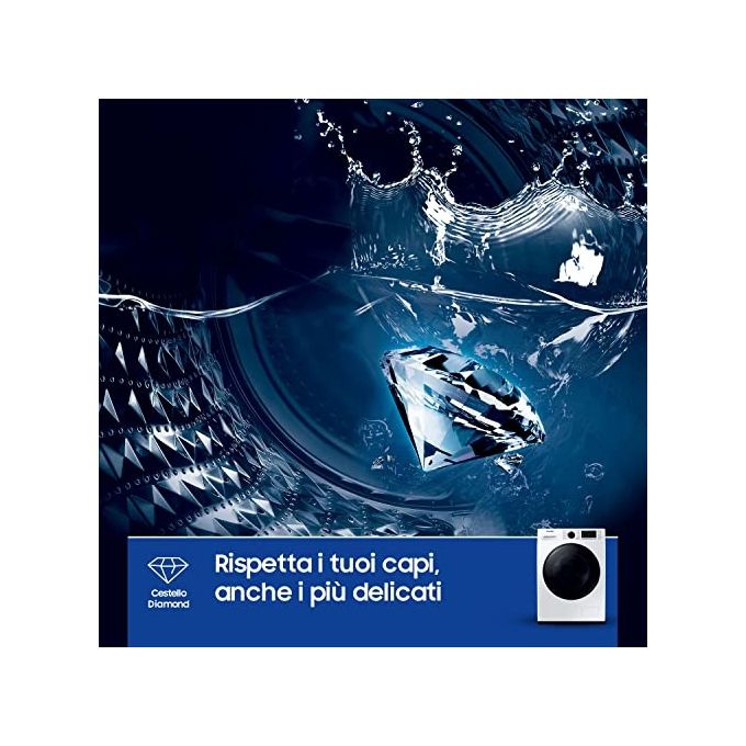 Samsung WD90TA046BE Lavasciuga Serie5000T Crystal Clean AirWash Ecolavaggio Classe energetica E (B) Capacita' di carico 9-6 Kg Centrifuga 1400 giri Motore Digital Inverter Vapore Igenizzante