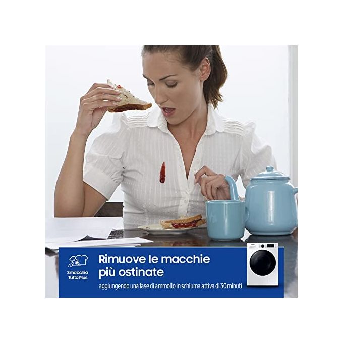 Samsung WD90TA046BE Lavasciuga Serie5000T Crystal Clean AirWash Ecolavaggio Classe energetica E (B) Capacita' di carico 9-6 Kg Centrifuga 1400 giri Motore Digital Inverter Vapore Igenizzante