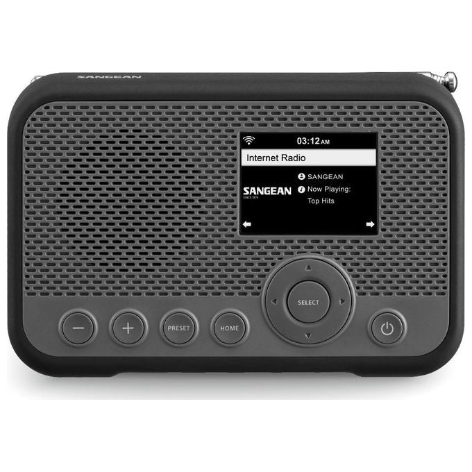 Sangean WFR-39-GR-BK WFR-39 Radio Portatile DAB FM con Display TFT Spotify integrato Batteria 2600 mAh colore Nero Grigio