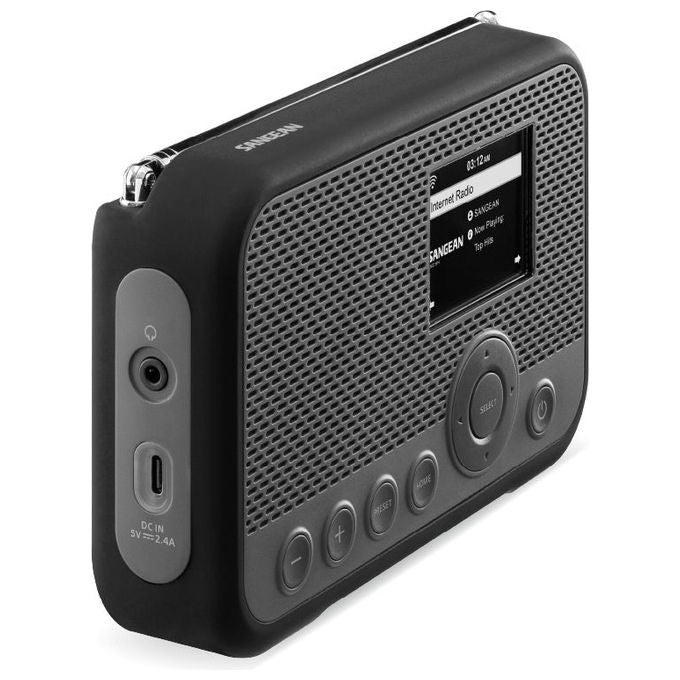 Sangean WFR-39-GR-BK WFR-39 Radio Portatile DAB FM con Display TFT Spotify integrato Batteria 2600 mAh colore Nero Grigio