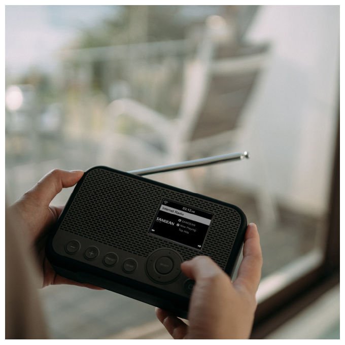Sangean WFR-39-GR-BK WFR-39 Radio Portatile DAB FM con Display TFT Spotify integrato Batteria 2600 mAh colore Nero Grigio