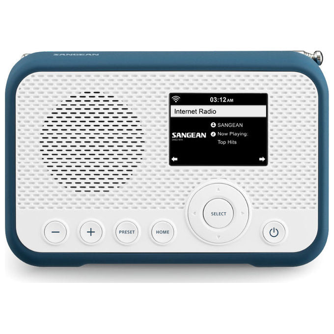 Sangean WFR-39 Portatile Radio DAB FM Internet Spotify TFT Batteria Ricaricabile 2600 mAh colore Blu Bianco