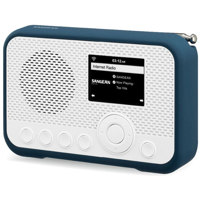 Sangean WFR-39 Portatile Radio DAB FM Internet Spotify TFT Batteria Ricaricabile 2600 mAh colore Blu Bianco