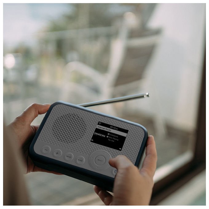Sangean WFR-39 Portatile Radio DAB FM Internet Spotify TFT Batteria Ricaricabile 2600 mAh colore Blu Bianco