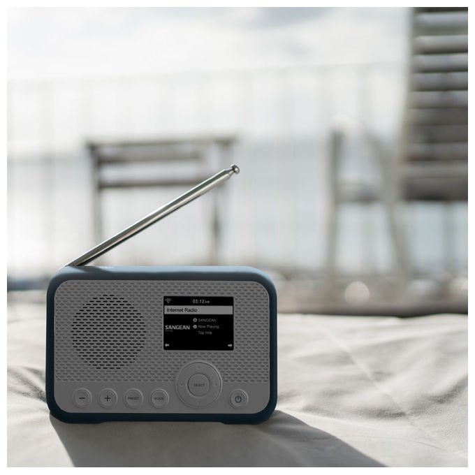 Sangean WFR-39 Portatile Radio DAB FM Internet Spotify TFT Batteria Ricaricabile 2600 mAh colore Blu Bianco