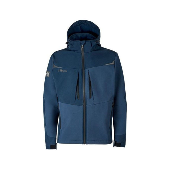 U-power DON'T WORRY... BE HAPPY! WFU340DB VERVE Giacca Softshell Idrorepellente con Cappuccio Removibile e Regolabile 96% Poliestere 4% Elastane colore Deep Blue