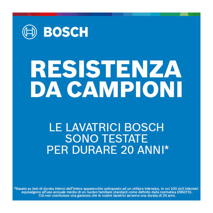 Bosch WGE03201IT Lavatrice Caricamento Frontale 8 Kg 1200 rpm Classe A Hygiene Plus (84.8x61.0x60.0 cm) colore Bianco