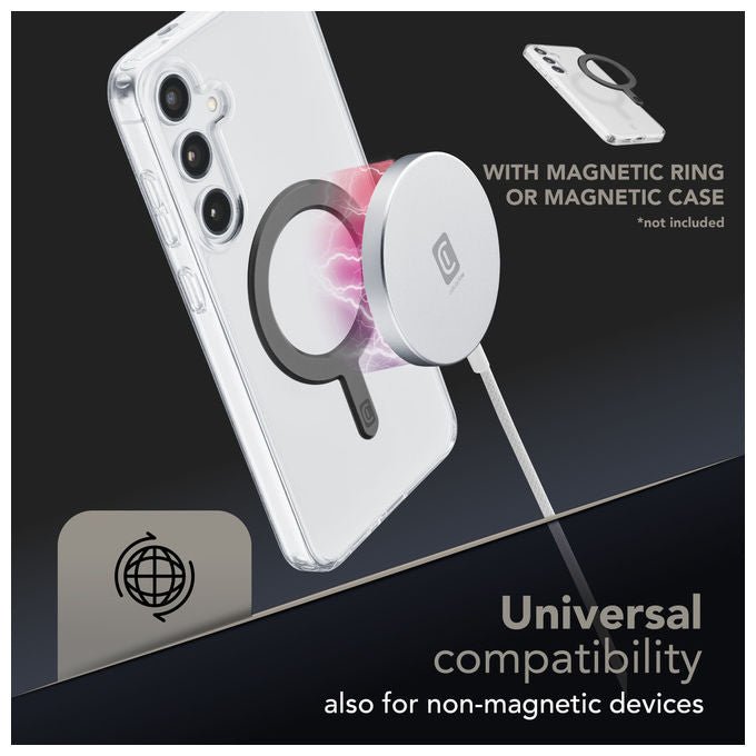 Cellularline, Caricatore Wireless Magnetico Qi2.2, 25W, Bianco