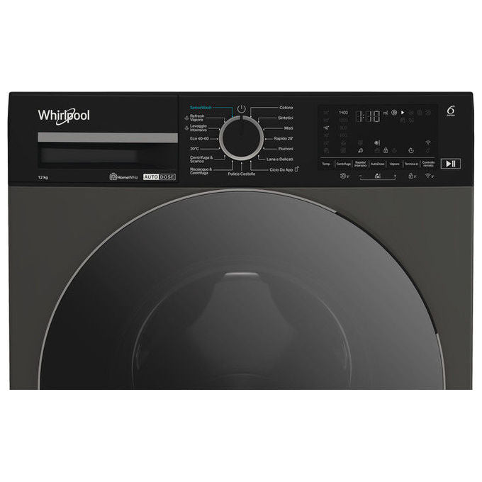 Whirlpool WPM 210G ADS IT Lavatrice Caricamento Frontale 12 Kg 1300 rpm Classe A Vapore Wi-Fi (60x63x84.5 cm) colore Grigio