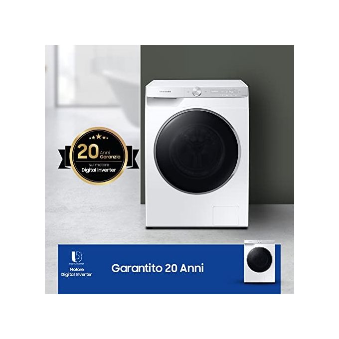 Samsung WW80T934ASH Lavatrice Carica Frontale AI Control Classe energetica A Capacita' di carico 8 Kg Centrifuga 1400 giri Motore Digital Inverter Ecolavaggio Vapore Igenizzante Ecodosatore