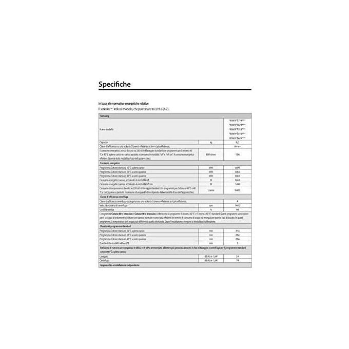 Samsung WW90T4040EE Serie 4000T Lavatrice Carica Frontale Classe energetica D Capacita' di carico 9 Kg Centrifuga 1400 giri Motore Digital Inverter Vapore Igenizzante